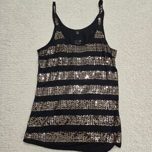 Joe's Jeans Vintage Gold Sequin Tank Top Cami Y2K Sz XS Whimsygoth Fairygrunge